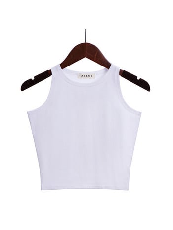 Fashion 2023 New Women Sexy Cotton Crop Top Bustier Πολύχρωμο Αμάνικο Cropped Blusas Tank Top Camisole 14 χρωμάτων