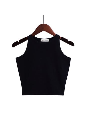 Fashion 2023 New Women Sexy Cotton Crop Top Bustier Πολύχρωμο Αμάνικο Cropped Blusas Tank Top Camisole 14 χρωμάτων