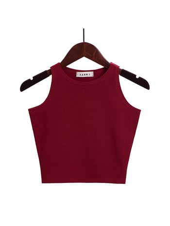 Fashion 2023 New Women Sexy Cotton Crop Top Bustier Πολύχρωμο Αμάνικο Cropped Blusas Tank Top Camisole 14 χρωμάτων