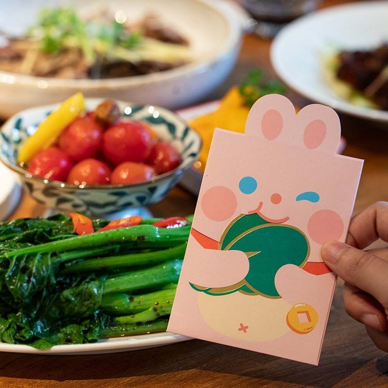 2/6 buc. Plic roșu Anul Iepurelui 2023 Festivalul de primăvară chinezesc Hongbao Kawaii Anul Nou Buzunar roșu, nuntă, aniversare, pungi de bani