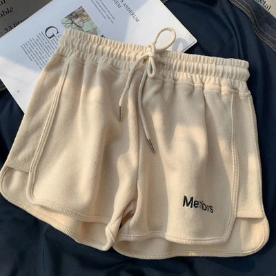 Suvemood kõrge vöökohaga spordipüksid ühevärvilised puuvillased lahtised elastsed vöökohad vabaaja suur suurus Harajuku y2k rannas naiste lühikesed püksid