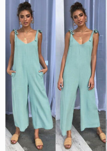 Moteriški šliaužtinukai 2020 m. Vasaros nauji moteriški laisvalaikio drabužiai Laisvi lininiai medvilniniai kombinezonai be rankovių, be nugarų, kelnės, kombinezonai