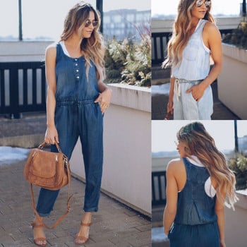 New Arrival 2019 Jumpsuits Women Casual Jumpsuit Φαρδιά φόρμες τζιν ρόμπες για γυναίκες