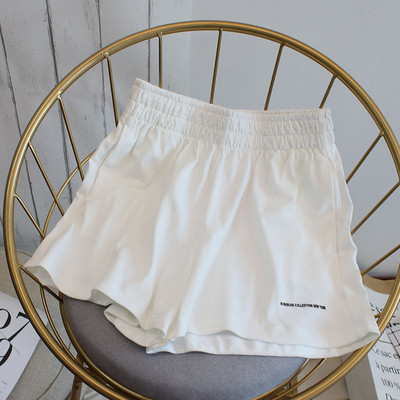 Pantaloni scurți pentru femei, talie înaltă, simplu, stil coreean, litere, ocazional, vară, lejer, confortabil, toate se potrivesc șic, elastic pentru picior lat, pentru femei, colegiu Ins