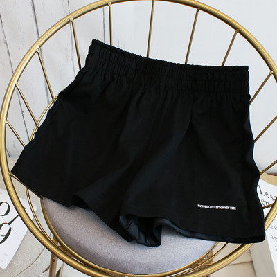 Pantaloni scurți pentru femei, talie înaltă, simplu, stil coreean, litere, ocazional, vară, lejer, confortabil, toate se potrivesc șic, elastic pentru picior lat, pentru femei, colegiu Ins