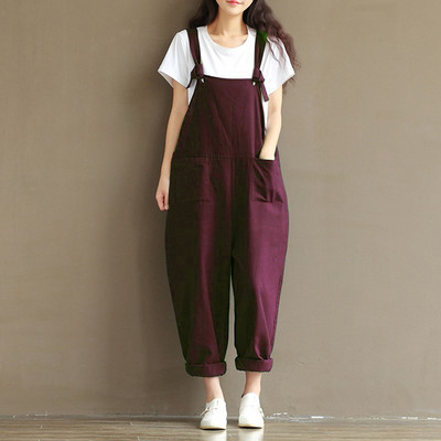 HOT Fashion női pántos, laza, táskás dungarees overall, nagyméretű, nagyméretű, S-5XL-es kombiné