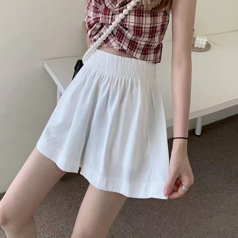 Σορτς Γυναικεία Χαλαρά Στερεά, άνετη αναψυχή Απλό γυναικείο streetwear all-match ψηλόμεσο ελαστικό Ulzzang Μόδα Καλοκαιρινή αναπνοή