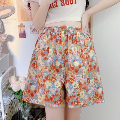 Pantaloni scurți Femei Kawaii Floral Sweet Girl Picior lat Subțire Acasă Stil plajă Baggy Japonia Vară Casual Confortabil Nou Retro Estetică Chic