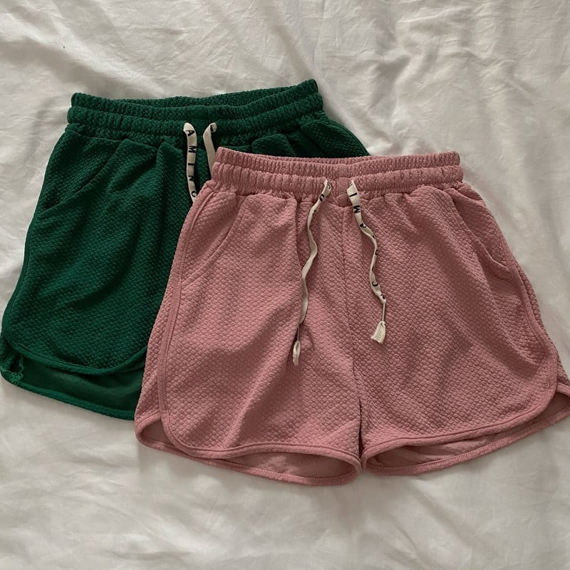 Kratke hlače Ženske ležerne Sveobuhvatne sportske jednostavne, jednobojne s uzicom, osnovne, udobne, modne u korejskom stilu, visokog struka, opuštene, ljetne, tanke, šik