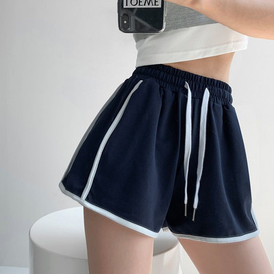 Σορτς Γυναικεία Ελεύθερη Χαλαρή Παντός Αγώνα Συνονθύλευμα Ψηλόμεση Άνετη Μόδα Καλοκαίρι Νέο Ελαστικό Κολέγιο Ευρωπαϊκού Στιλ Γυναίκα Απλό