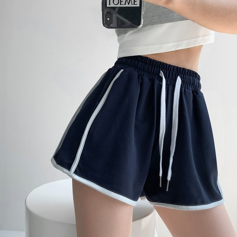 Σορτς Γυναικεία Ελεύθερη Χαλαρή Παντός Αγώνα Συνονθύλευμα Ψηλόμεση Άνετη Μόδα Καλοκαίρι Νέο Ελαστικό Κολέγιο Ευρωπαϊκού Στιλ Γυναίκα Απλό