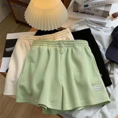 Σορτς για γυναίκες Μασίφ Υψηλή ελαστική μέση Καλοκαιρινό Βασικό All-match Κορεάτικο στυλ Μόδα Νεανικά σπορ Κομψά Шорты Женские Летние
