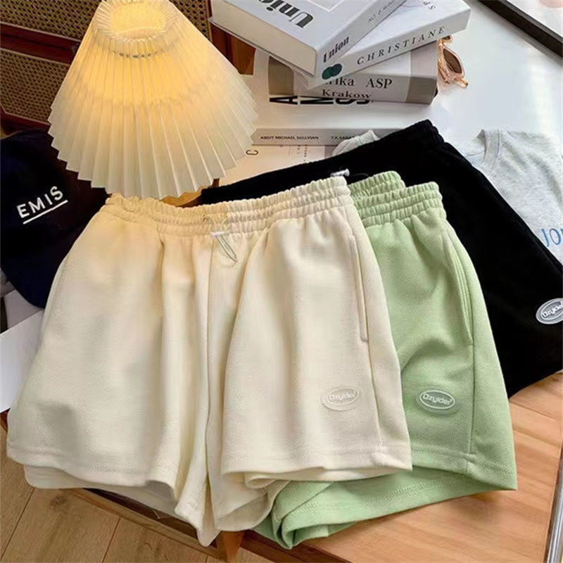 Σορτς για γυναίκες Μασίφ Υψηλή ελαστική μέση Καλοκαιρινό Βασικό All-match Κορεάτικο στυλ Μόδα Νεανικά σπορ Κομψά Шорты Женские Летние