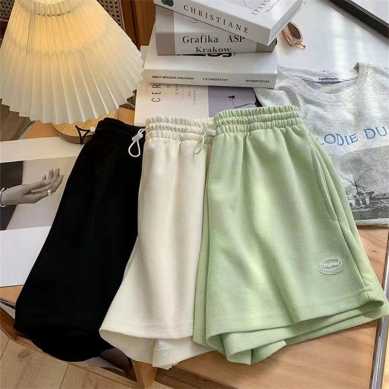 Σορτς για γυναίκες Μασίφ Υψηλή ελαστική μέση Καλοκαιρινό Βασικό All-match Κορεάτικο στυλ Μόδα Νεανικά σπορ Κομψά Шорты Женские Летние
