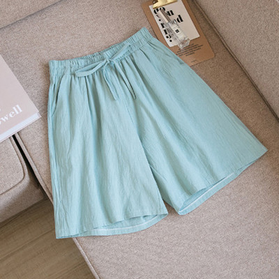 Ležerne kratke hlače od pamučnog lana široke crne kratke hlače visokog struka Modne ženske biciklističke velike veličine Basic Streetwear Ženske sportske kratke hlače