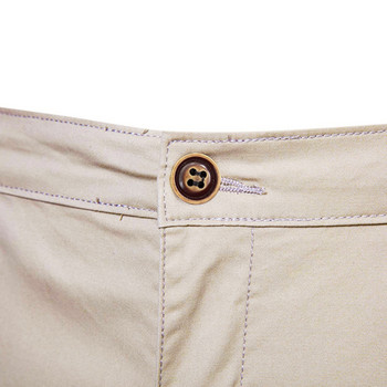 2021 Нови летни 100% памучни плътни къси панталони Мъжки висококачествени ежедневни бизнес социални къси панталони с еластична талия Мъжки къси панталони 10 цвята Плажни шорти