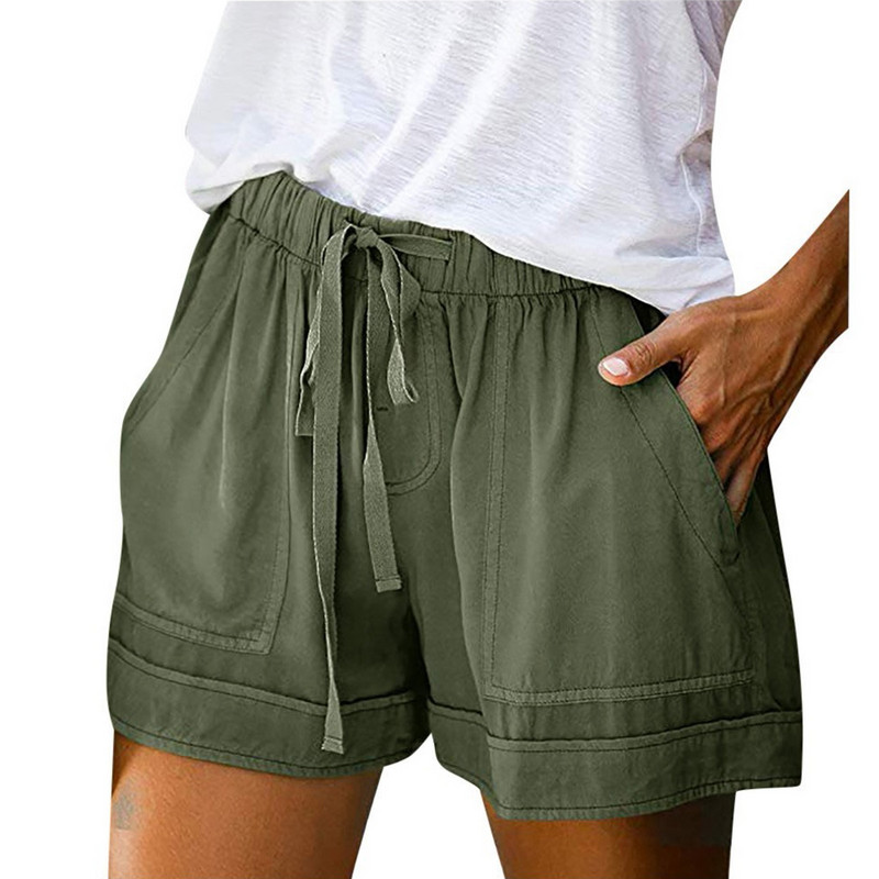 Ženske kratke hlače Pamuk s visokim elastičnim plisiranim volanima Slatke kratke hlače Kratke hlače za žene 2x kratke hlače za jogu za žene