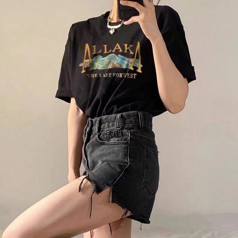 Feynzz Ležerne kratke hlače od plavog trapera Ženske seksi kratke hlače s dugmadima visokog struka i džepovima Uske kratke hlače Ljeto 2021. za plažu Ulične hlače od traperica