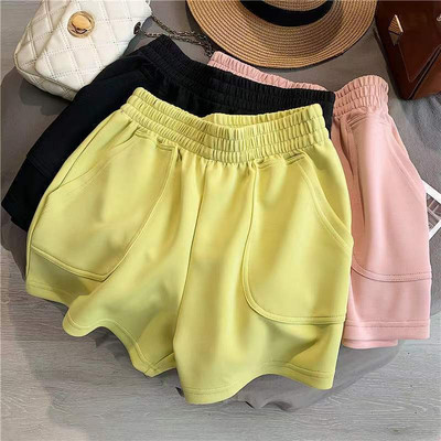 HOT Women`s Shorts Summer High Waisted Sports Loose Bottoms Fashion Casual Solid Color Elastic Short Pants Girls Homewear