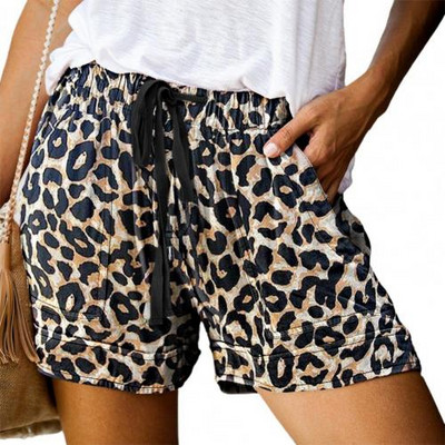 Ženske udobne kratke kratke hlače s uzicom Splice ženske sportske kratke hlače Ležerne kratke hlače s elastičnim džepom u struku Široke kratke hlače s uzorkom veće veličine