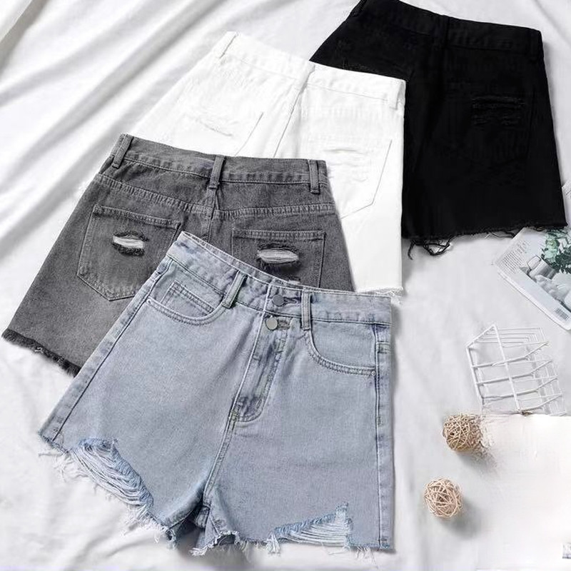 Kratke hlače Ženske Jednobojne Traper Ljeto Najnovija moda Visokog struka Korejski stil Chic Udobne Vintage Udobne Preppy Teens Zip Fly