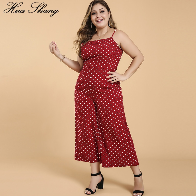 S-6XL Kombinezoni veće veličine Ženske široke hlače na točkice bez rukava Hlače širokih nogavica Blagdanske mašne bez leđa Seksi kombinezoni