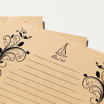 Винтидж стационарна хартия с редове Хартия за писане на писма за персонализирани писма, творчески стихове, текстове на песни, офис бележки