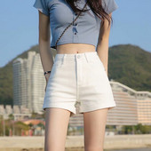 Modne ležerne kratke hlače od plavog trapera Ženske seksi kratke hlače s dugmadima visokog struka i džepovima Uske kratke hlače Ljeto 2021. za plažu Ulične hlače od traperica