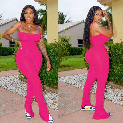 HAOYUAN Σέξι Bodycon Stacked Jumpsuit Γυναικεία Ρούχα Plus Size Εξώπλατες φόρμες One Peice Split κολάν Rompers Club Outfits