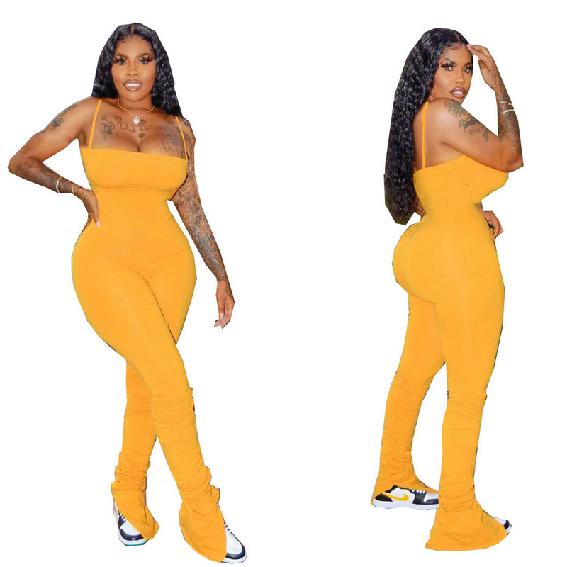 HAOYUAN Σέξι Bodycon Stacked Jumpsuit Γυναικεία Ρούχα Plus Size Εξώπλατες φόρμες One Peice Split κολάν Rompers Club Outfits