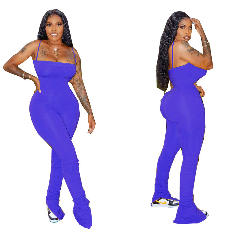 HAOYUAN Σέξι Bodycon Stacked Jumpsuit Γυναικεία Ρούχα Plus Size Εξώπλατες φόρμες One Peice Split κολάν Rompers Club Outfits