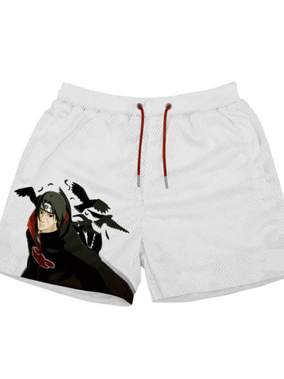 Japāņu anime šorti ar apdruku Modes ielu vingrošanas šorti Vīriešu brīvi ikdienas treniņi Skriešana Fitness Vasaras pludmales šorti