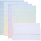 4 Σετ φακέλων σταθερού χαρτιού Σετ χαρτιού γραφής με χρώμα ντεγκραντέ για προσκλήσεις επιστολών Σημείωση μηνύματος ( Μικτό χρώμα )