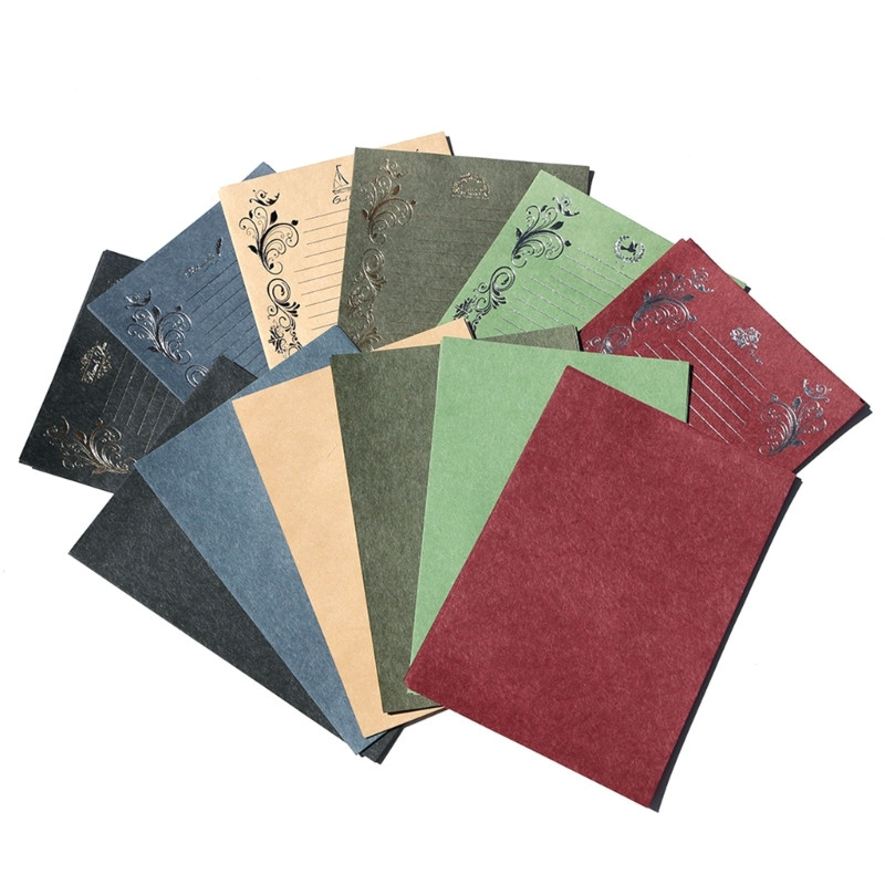 Starinski obloženi stacionarni papir za pisanje pisama, antikni staromodni papir, ostarjeli šareni papir sa zlatnim rubom