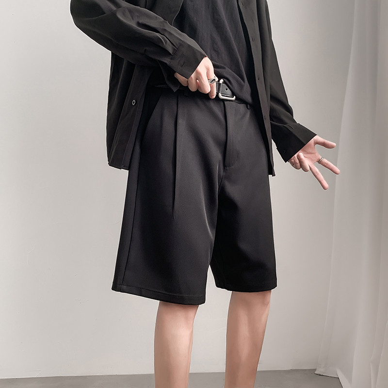 Ljetne muške kratke hlače ravnog kroja do koljena, jednobojne hlače, jednobojne crno-bijele odjeće, studentske, tanke, ležerne kratke hlače, muške