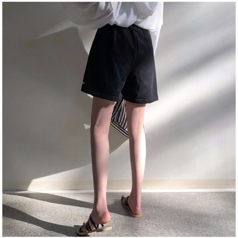 Kratke hlače Ženske crno-bijele ljetne ležerne kratke hlače širokih nogavica Velike veličine, jednostavne za par, uniseks hlače za slobodno vrijeme, sportske studentske trenirke