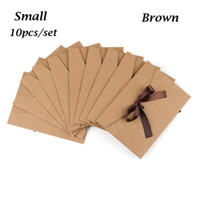 10KOM Retro, kreativna omotnica u boji, sedefasti papir, mašna, podebljana vrpca, vrećice za čestitke za pozivnice za vjenčanje, papirnati pribor