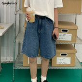 Ženske kratke hlače s visokim strukom, retro, sveobuhvatne, visokokvalitetne, vintage vruće rasprodaje, ulične ženske ravne hlače do koljena