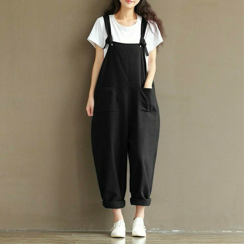 2020-as női overál laza Dungarees női Cami Romper táskás playsuit jumpsuit Jenner Nicki Minaj női fűzős jumpsuit S-5XL