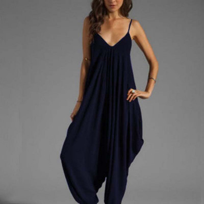 „Faroonee Harem Romper“ kombinezonas, kombinezonas, moteriškas paplūdimio kostiumas, spagečių dirželis Sexy Deep V formos iškirptės kombinezonas, plius dydis 5XL