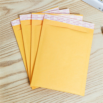 5 τμχ Παρτίδα 14cm*16cm Κίτρινο χαρτί Kraft Φούσκα με επένδυση Mailers Φάκελοι Αρχείο αποστολής πακέτου Ταχυδρομική τσάντα με είδη γραφείου για επιχειρήσεις