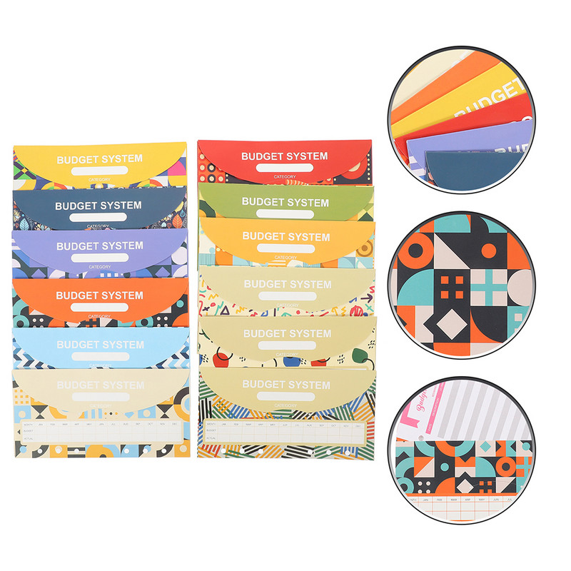 12 lapų vokai Pinigų vokai pinigų biudžetui Biudžeto vokai pinigų biudžetui dovanų mokyklos biudžeto saugojimui