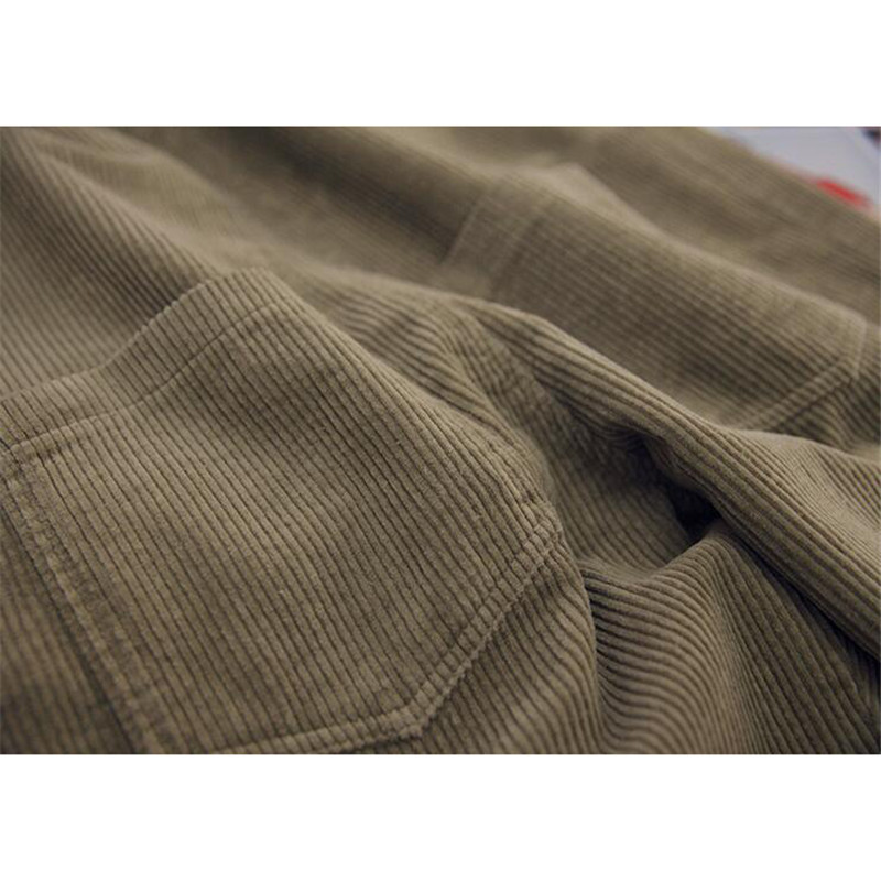 2018 Proljeće Jesen Ženske kombinezone sa širokim džepovima Kombinezoni od samta Ženske ležerne duge hlače Studentske hlače A870