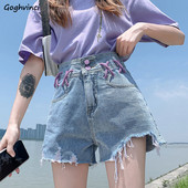 Traper kratke hlače Ženske vintage dizajna s visokim strukom Ulična odjeća Blagdanske lijepe trendi Višeslojne Djevojačke cool ležerne ženske Ulzzang BF