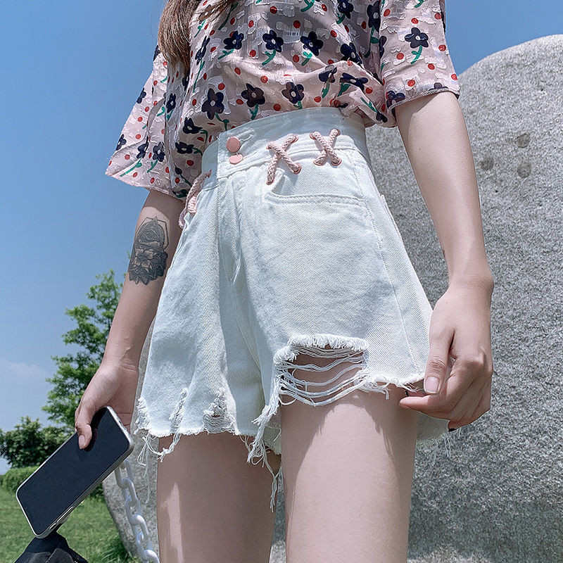 Traper kratke hlače Ženske vintage dizajna s visokim strukom Ulična odjeća Blagdanske lijepe trendi Višeslojne Djevojačke cool ležerne ženske Ulzzang BF