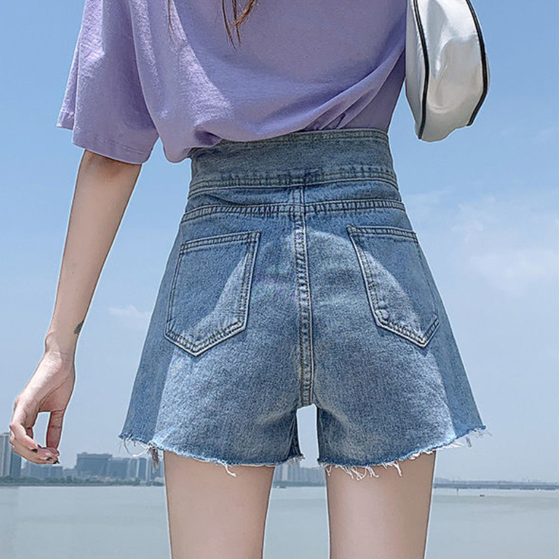 Traper kratke hlače Ženske vintage dizajna s visokim strukom Ulična odjeća Blagdanske lijepe trendi Višeslojne Djevojačke cool ležerne ženske Ulzzang BF