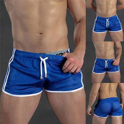 Pantaloni scurți de vară pentru bărbați Pantaloni scurți pentru culturism pentru fitness, plasă, respirabil, uscare rapidă, pantaloni de jogging casual, îmbrăcăminte sport