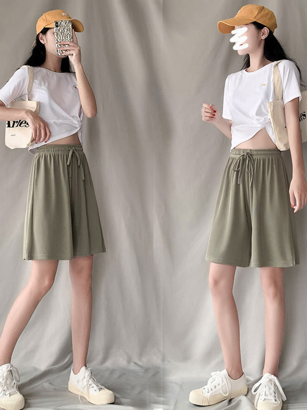 2023 m. nauji moteriški šortai Vasariniai laisvalaikiai Laisvi aukštu juosmeniu laisvi šortai mergaitėms Minkšti šaunūs moteriški apatiniai drabužiai Sportiniai šortai