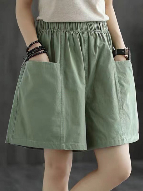 Prevelike kratke hlače za ženske ljetne modne hlače 2023. Ležerne široke ravne kratke hlače Ženske kratke hlače s elastičnim strukom