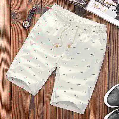 vruće rasprodaje Kratke hlače Muškarci Fitness Sport brand Elastični struk Pamučne kratke hlače Ljeto do teleće dužine Dizajn s printom riblje kosti Muški